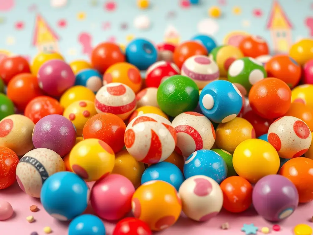 A vibrant candy cart filled with colorful candies, chocolates, and sweets, decorated for a children's birthday party, with kids excitedly reaching for their favorite treats.